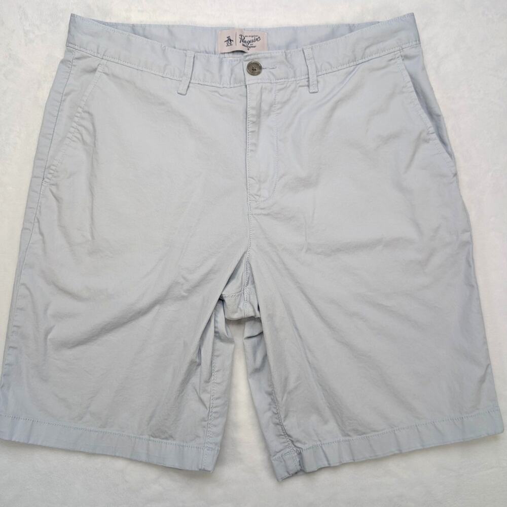 Penguin Mens Gray Khaki Shorts‎ 33 Waist Munsingwear Stretch Business Casual